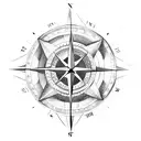 Compass with libra and dragon tattoo design idea