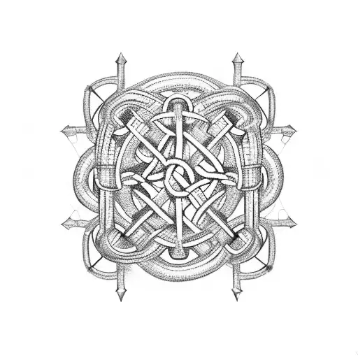 4 chain links tied together  tattoo design idea