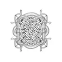 4 chain links tied together  tattoo design idea