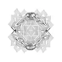 4 chain links in Diamond shape tattoo design idea