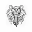 elephant wolf lion  tattoo design idea