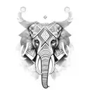 elephant wolf lion  tattoo design idea