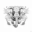 elephant wolf lion  tattoo design idea