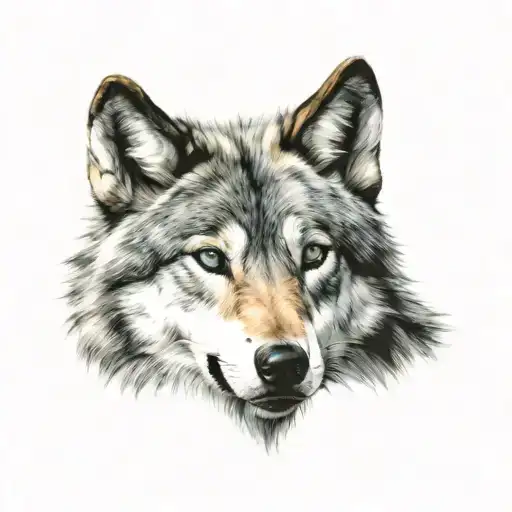 Wolf blue eyes tattoo design idea