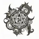 A tattoo design incorporating symbols of ENFJ personality traits and atheism, reflecting your beliefs and identity tattoo design idea