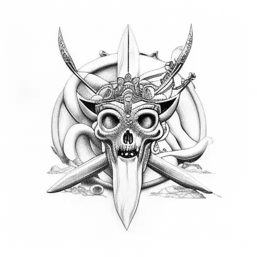 rayo de zeus cruzado o en tridente de poseidon tattoo design idea