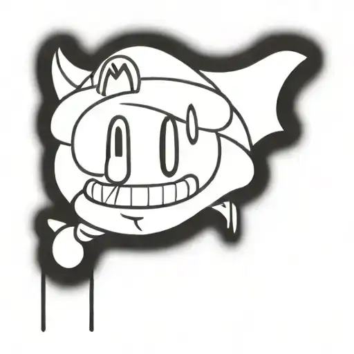 super mario bros cap tattoo design idea