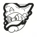 super mario bros cap tattoo design idea
