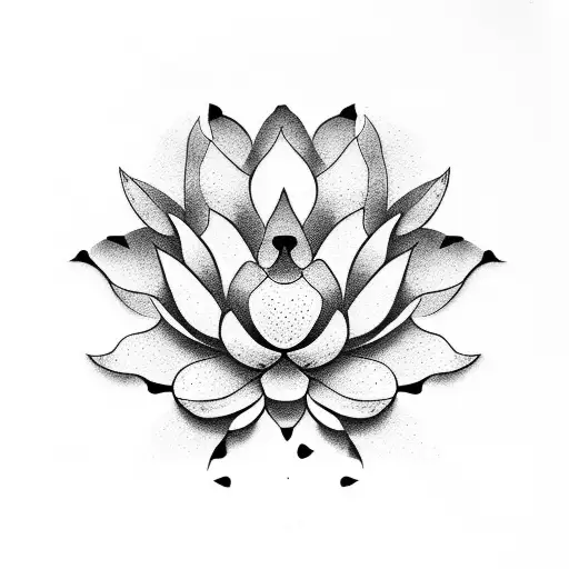 lotus flower with leopard print background tattoo design idea