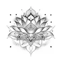 lotus flower with leopard print background tattoo design idea