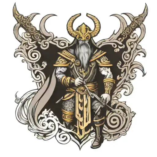 heimdall scandinavian god blackwork tattoo tattoo design idea
