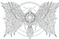 seraphim angel symmetrical eyes  cybersigil  tattoo design idea