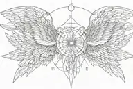 seraphim angel symmetrical eyes  cybersigil  tattoo design idea