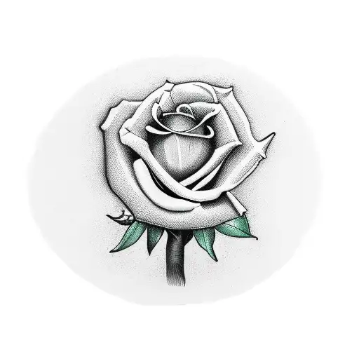 Tree with cardinal holding a rose and a lily  tattoo design idea