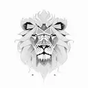 lion with skull tattoo design idea