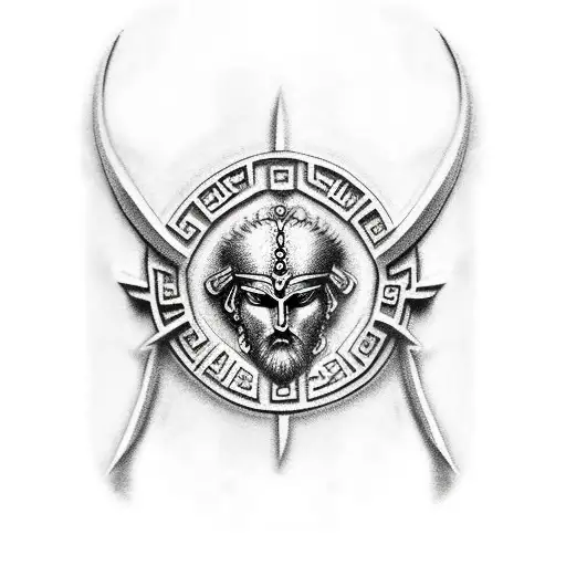 Greek god ajax sideview tattoo design idea