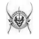 Greek god ajax sideview tattoo design idea