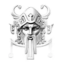 Greek god ajax sideview tattoo design idea