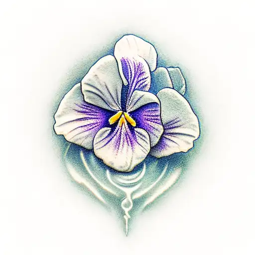 small violets around a dagger tattoo design idea
