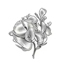 small violets around a dagger tattoo design idea