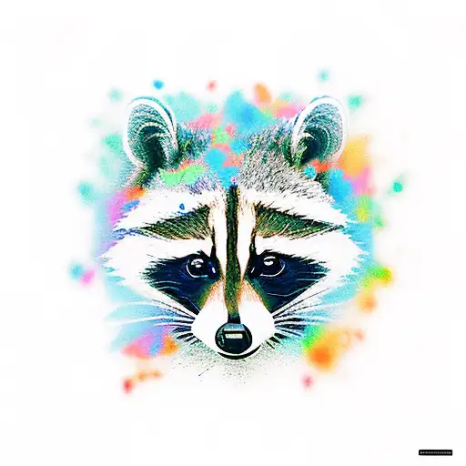 raccoon whit ar15 tattoo design idea