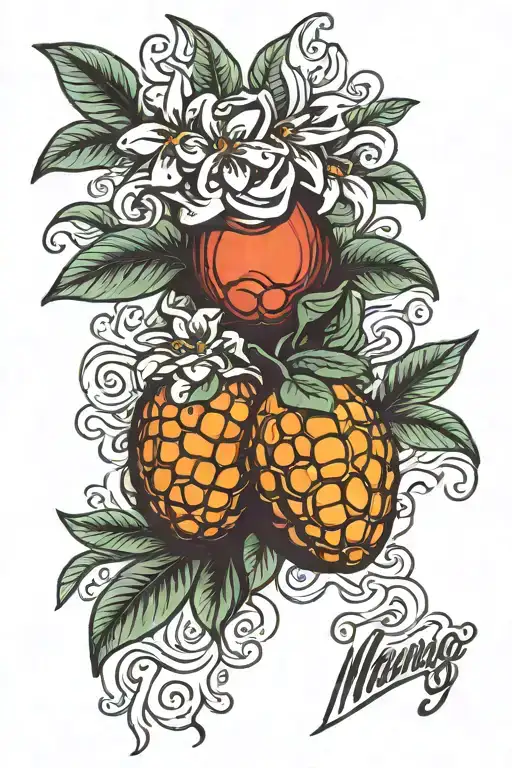 sky mango tattoo design idea