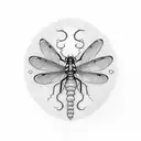  a dragon-fly and a katydid tattoo design idea
