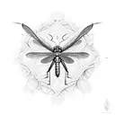  a dragon-fly and a katydid tattoo design idea