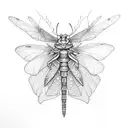  a dragon-fly and a katydid tattoo design idea
