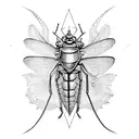 a katydid with a dragon-fly tattoo design idea