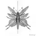 a katydid and a dragon-fly tattoo design idea
