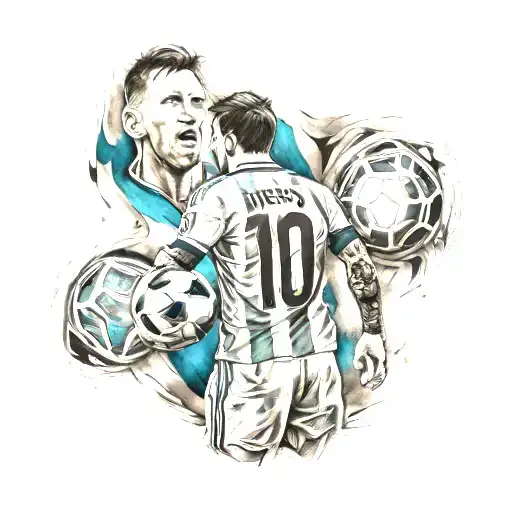 Messi with worldcup tattoo tattoo design idea