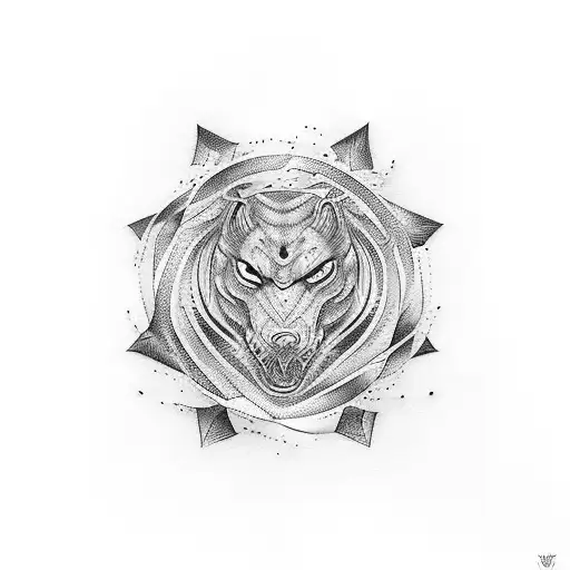  v shape with gradient shading to point tattoo design idea