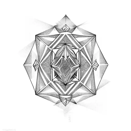 diamond shape with gradient shading tattoo design idea