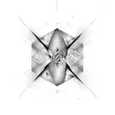  v shape with gradient shading to point tattoo design idea