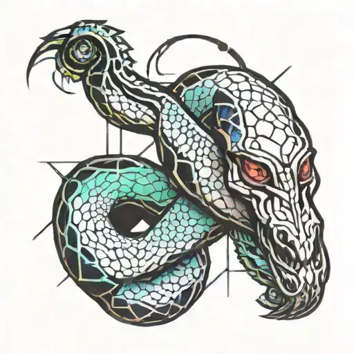 Rose snake tattoo design idea