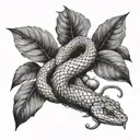 snake apple tree tattoo design idea