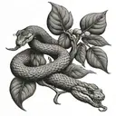 snake apple tree tattoo design idea