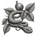 snake apple tree tattoo design idea