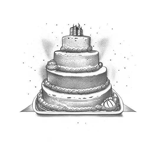 21st birthday cake tattoo design idea