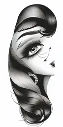 eyelash tattoo design idea