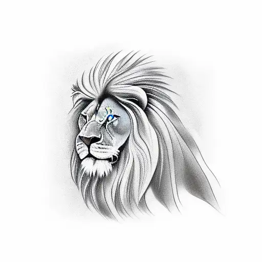 Cross, lion eagle  tattoo design idea