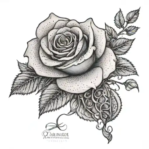 A dotwork tattoo of a rose vine growing along the client's arm, with each petal and thorn meticulously detailed tattoo design idea