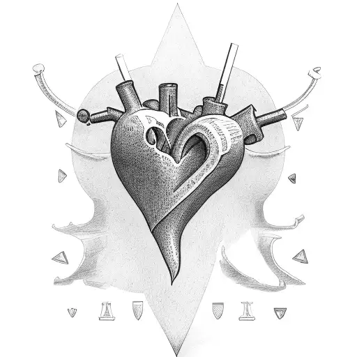 Heart with the letters J$ tattoo design idea