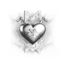 Heart with the letters J$ tattoo design idea