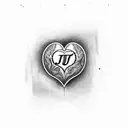 Heart with the letters J$ tattoo design idea