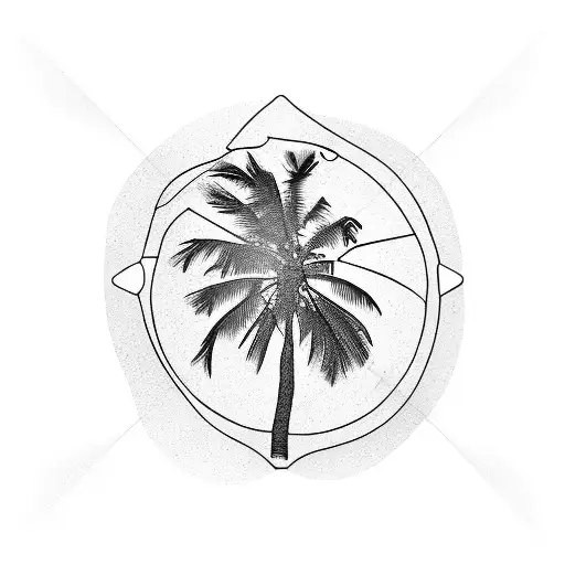 Palm Tree minimalistic single line  tattoo design idea