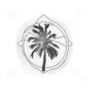 Palm Tree minimalistic single line  tattoo design idea