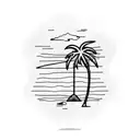 Palm Tree minimalistic single line  tattoo design idea