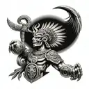 pirámide maya , Quetzalcóatl, dios de la muerte maya  tattoo design idea